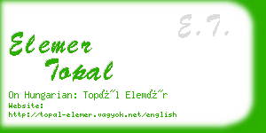 elemer topal business card